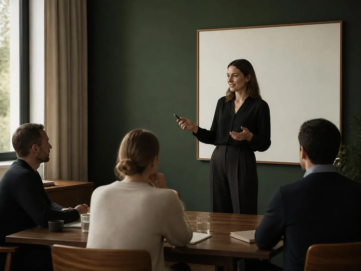 Une formatrice montre à une équipe comment utiliser l'IA dans son travail.